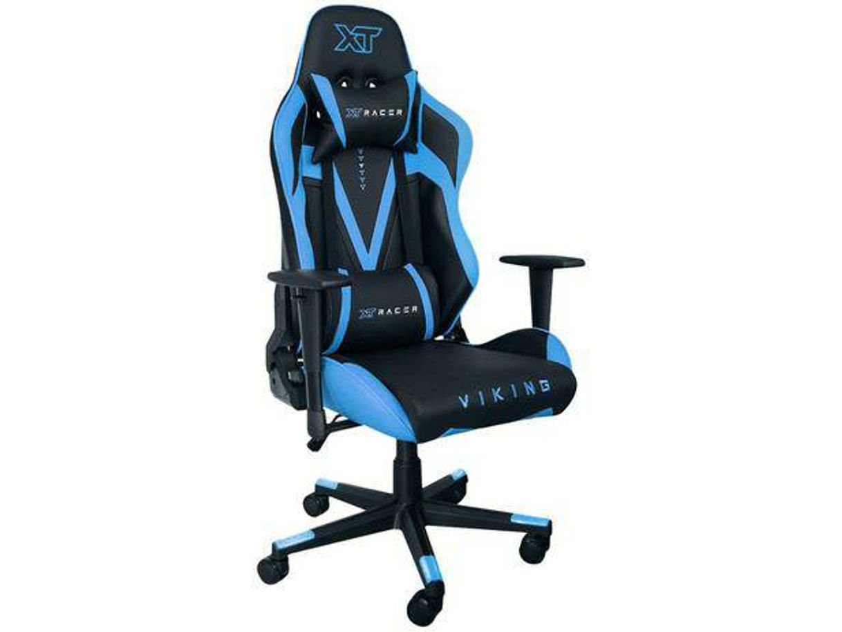 Moda Cadeira Gamer XT Racer Reclinável Preto e Azul - Viking Seri