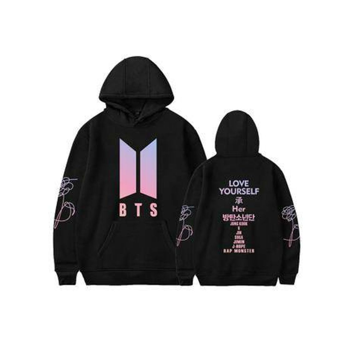 Moda Blusa de Frio Bts Kpop Army Moletom Unissex Casaco - Bugado
