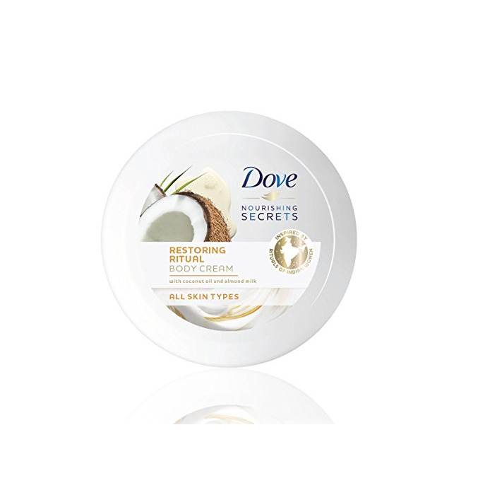 Beauty Dove Aceite de Coco y Leche de Almendras Loción Crema Corporal Tarro