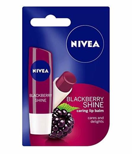 Nivea Lip Care Shine con sabor a fruta, Blackberry, 4,8 g -