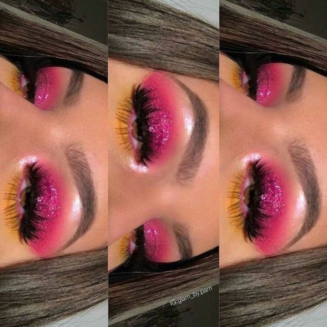 Moda Maquiagem rosa com amarelo 