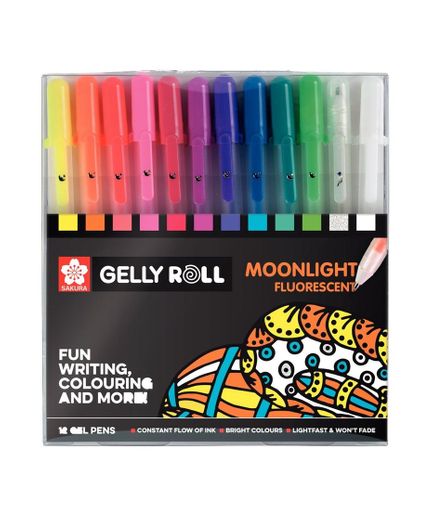 12 Bolígrafos Gel Gelly Roll SAKURA Moonlight Neon 