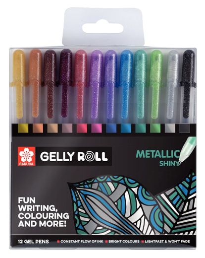 12 Bolígrafos Gel Gelly Roll SAKURA Metallicos 