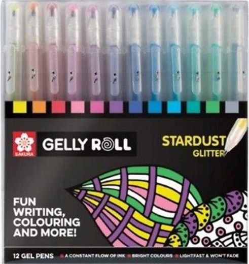 12 Bolígrafos Gel Gelly Roll SAKURA Stardust Glitter 