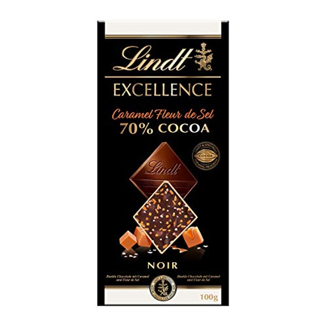 Product Tableta de chocolate negro Lindt Excellence 70% Cacao Caramelo y Flor de