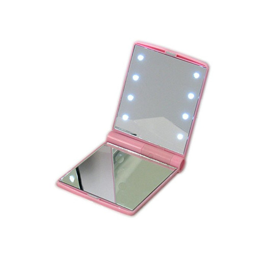 Make up de bolsillo espejo con 8 LED de luz para Lady Rosa