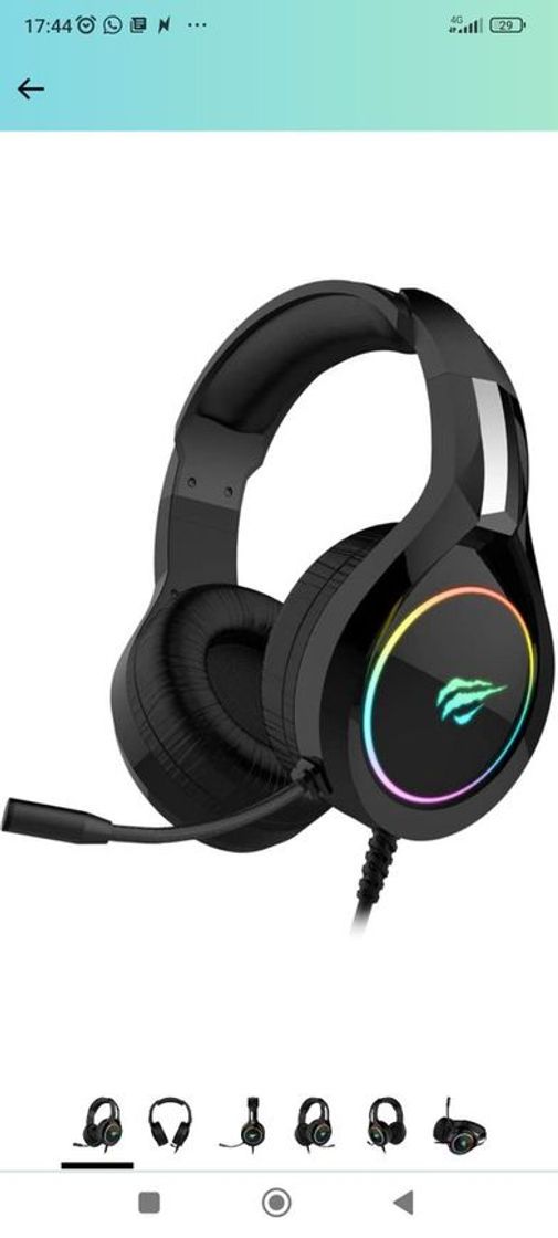 Social Headphone Fone de Ouvido Havit HV-H2232d, Gamer, Iluminação RGB, com Microfone, Falante de 50mm, Conector 3.5mm, HAVIT, HV-H2232d

