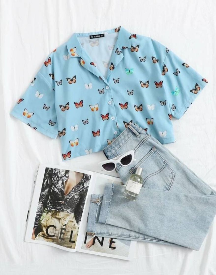 Fashion Camisa Butterfly Top