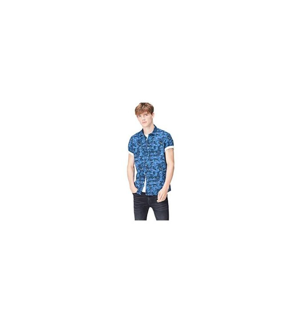 Producto Marca Amazon - find. Camisa Hombre, Azul