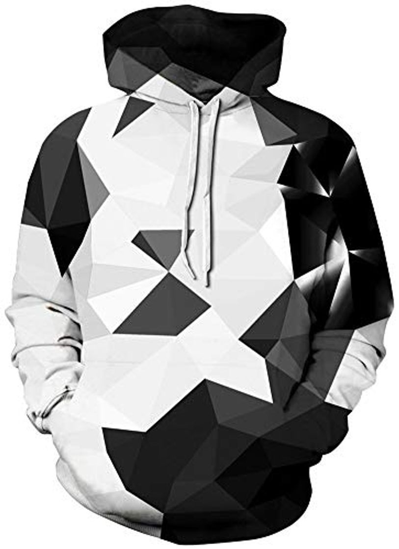 Products chicolife Unisex Novelty Cubo Tracksuits 3D Digital ImpresióN Sudadera Bolsillos Pullover para