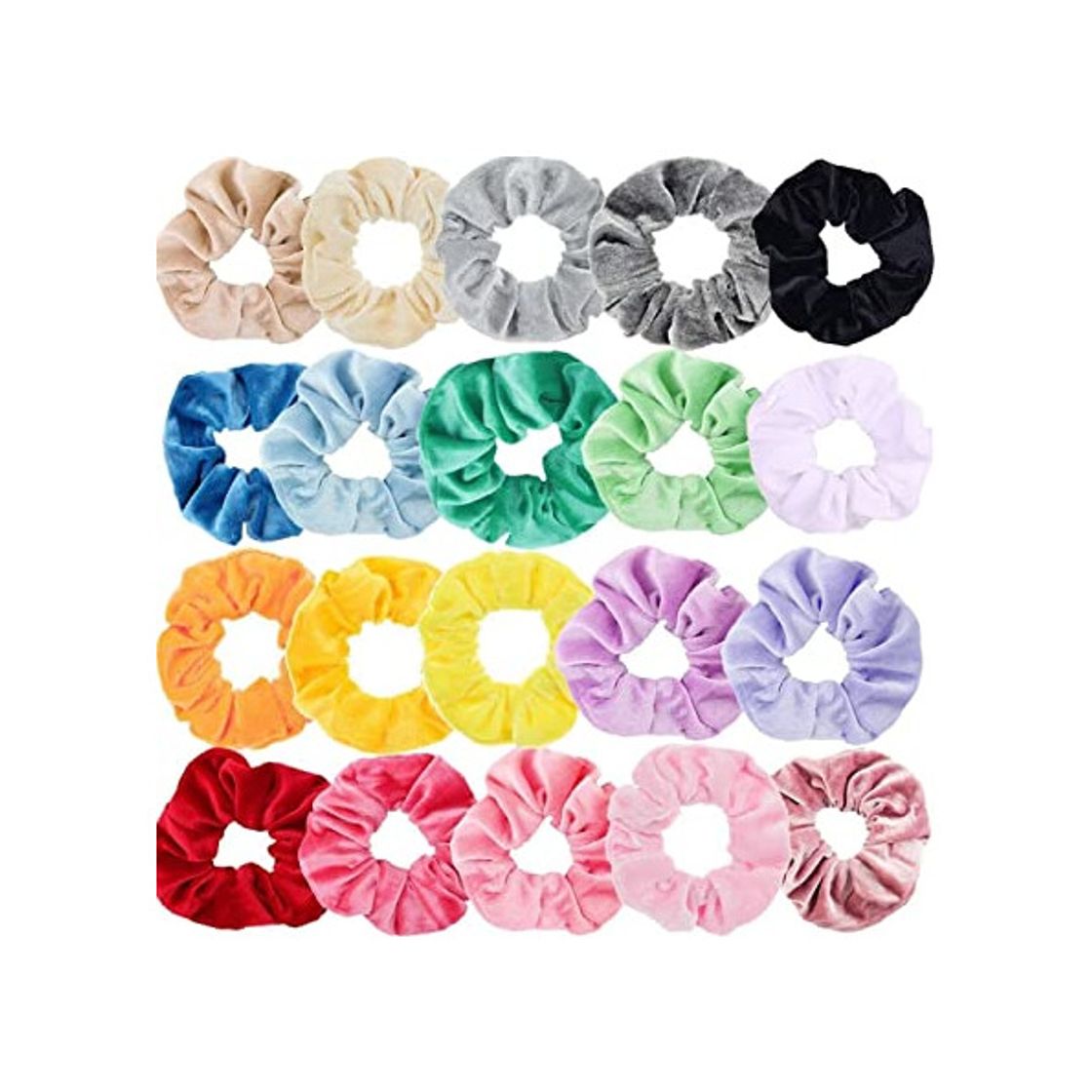 Social Sinwind 20pcs Scrunchies Terciopelo elástico pelo bandas Lazos para el cabello Terciopelo