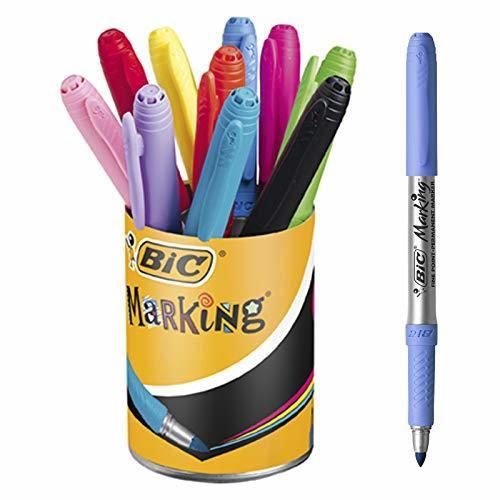 BIC Marking - Bote de 10 marcadores permanentes punta cónica media
