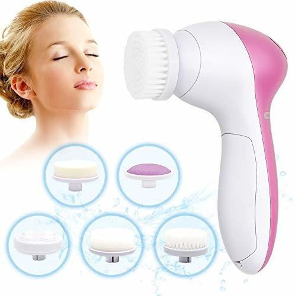 Cepillo de limpieza facial 5 en 1 masajeador facial eléctrico