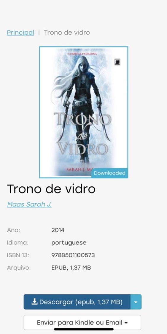 Moda Livro trono de vidro