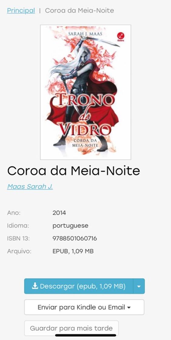 Moda Livro coroa da meia noite