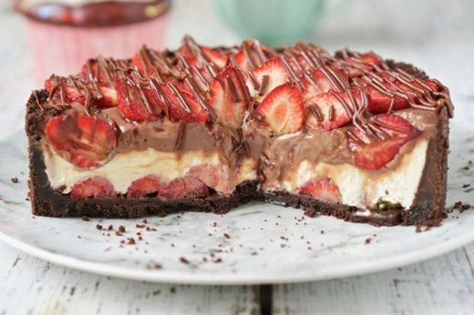 Torta de morango e chocolate🍓🍫