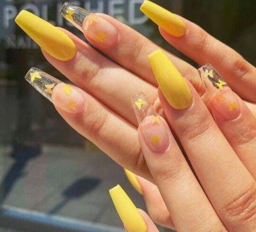 Moda uñas acrílicas yellow 💛