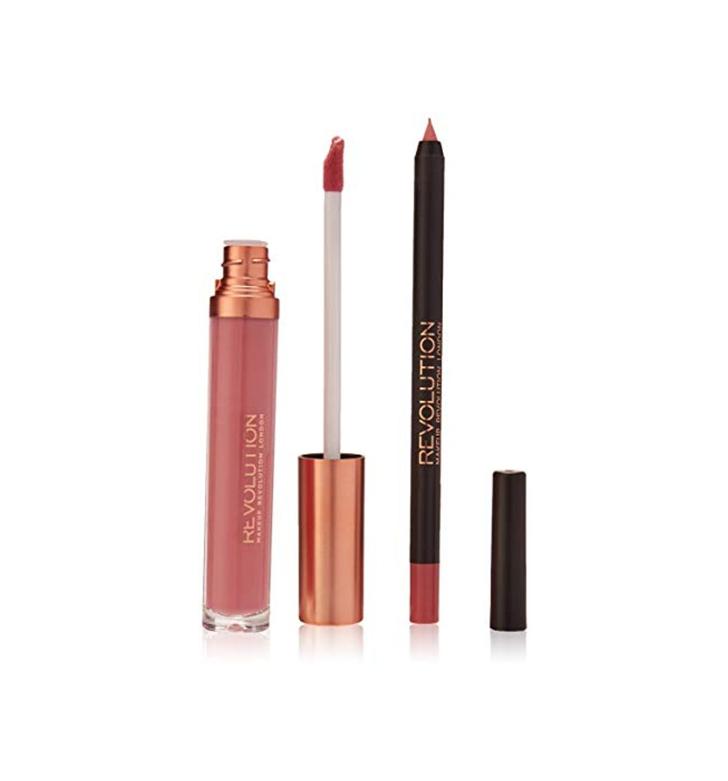 Product Makeup Revolution Retro Luxe Gloss Lip Kit Lip Pencil & Liquid Lipstick