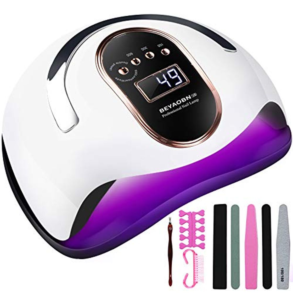 Producto BEYAOBN Lampara LED Uñas 168W Profesional Secador de Uñas LED UV Lampara