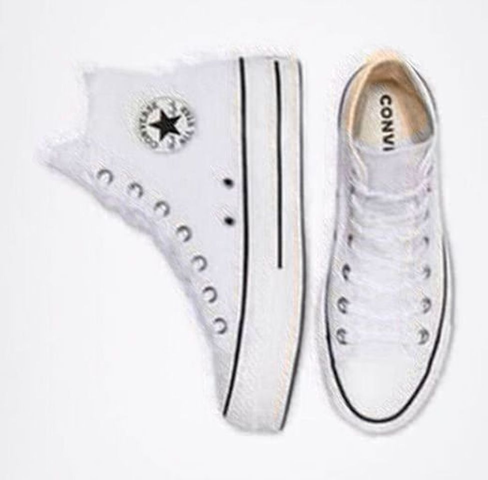 Moda Converse Chuck Taylor CTAS Lift Hi, Zapatillas para Mujer, Blanco