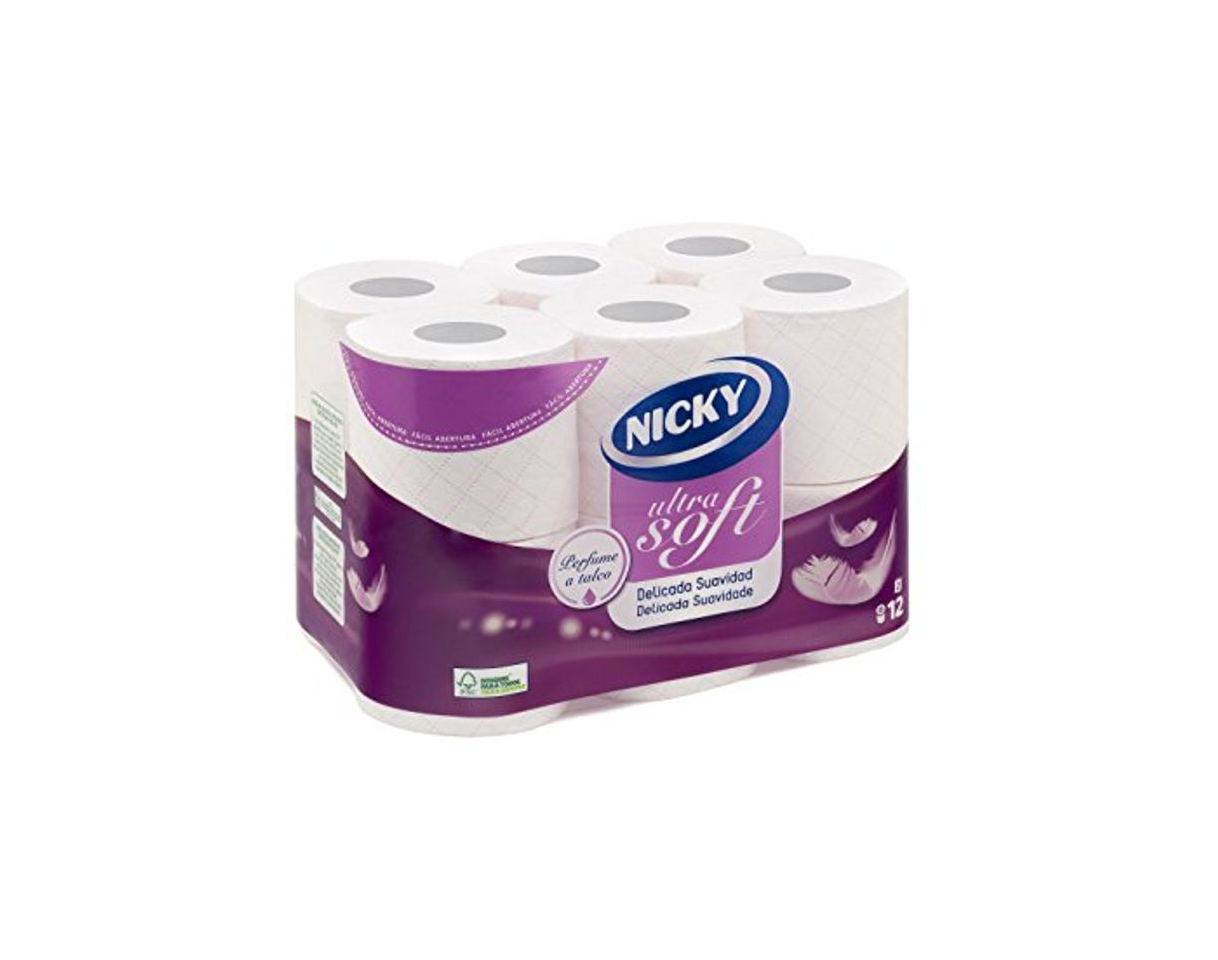 Producto Nicky - Ultrasoft Extra Suave - Papel higiénico - 12 rollos