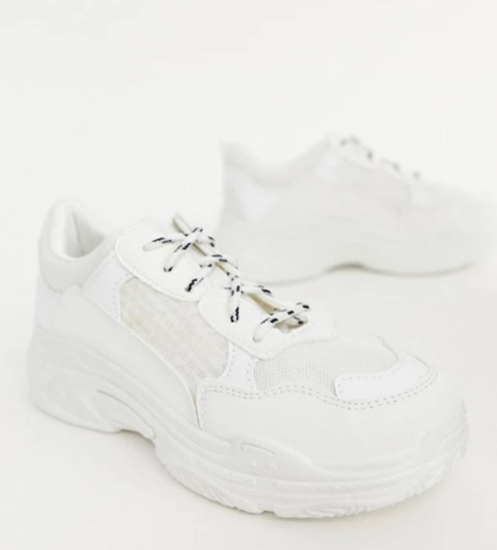 Social Public Desire Fiyah chunky trainers in white