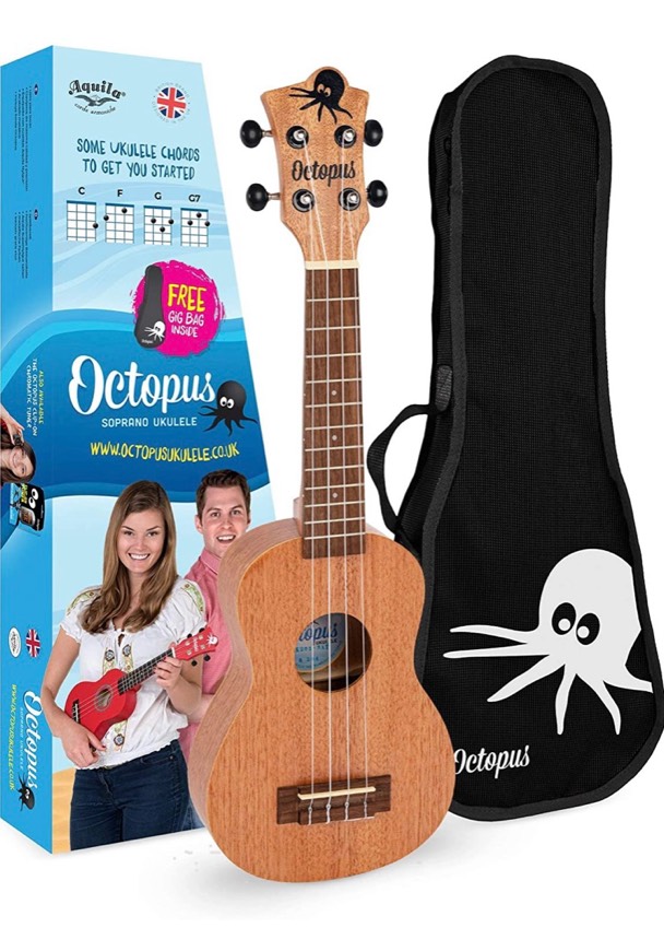 Moda Octopus Soprano ukulele, Ambidextrous, Natural, Full ... - Amazon.com