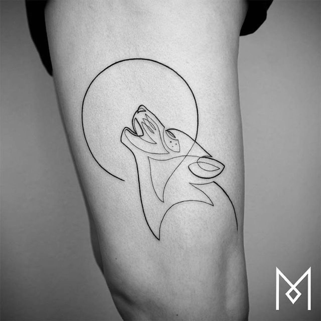 Fashion Tatuagem Lobo e Lua