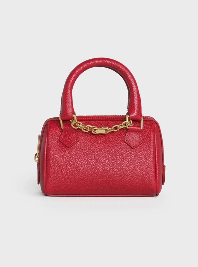 Fashion Mini Boston Bag in Grained Calfskin