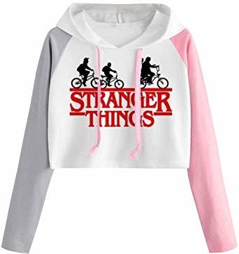 Fashion Sudadera Stranger Things Niña, Sudadera Stranger Things 3 Mujer Corta Sudadera con