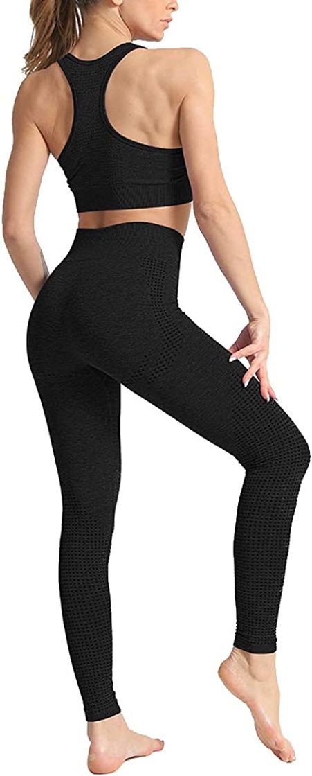 Social Aiweijia Yoga Conjunto Mujer Ropa Deportiva Parte Superior y Polainas Ejercicio Aptitud