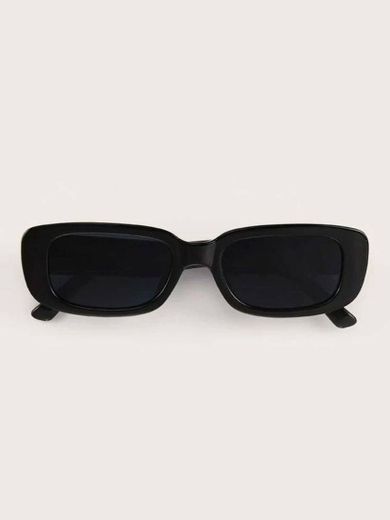 Óculos de sol quadrado com lente preta