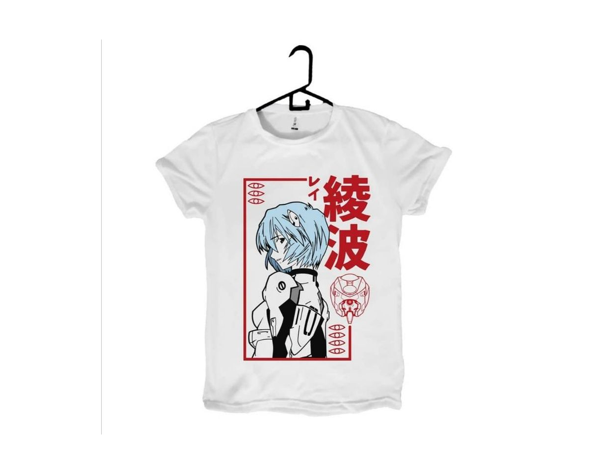 Moda Camiseta blanca Rei Evangelion aesthetic