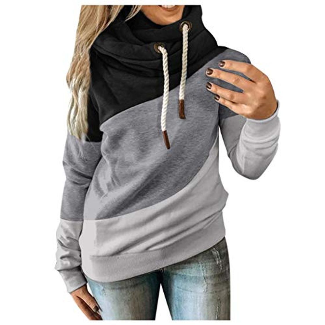 Fashion Mujer Sudadera con Capucha Manga Larga Jerséis Sueltos Sudadera Otoño Invierno Hoodie