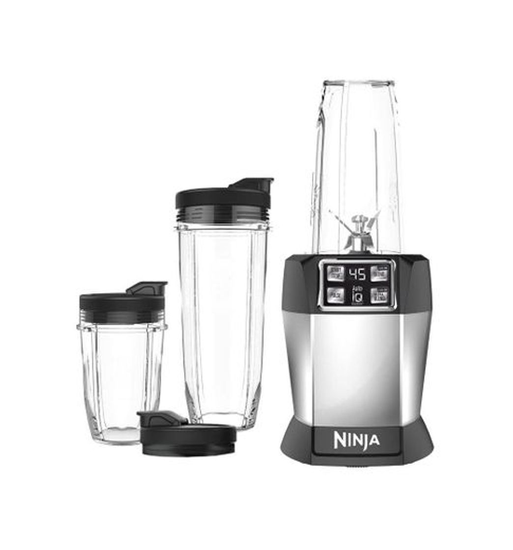 Product Ninja BL480 Blender, Servicio Individual, Auto-Iq, 1000 W, Acero Inoxidable, Negro