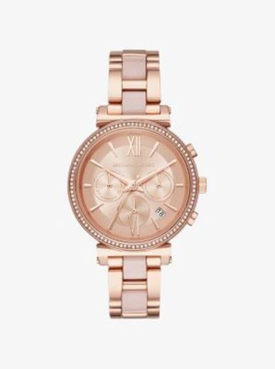 Sofie Pavé Rose Gold-Tone and Acetate Watch