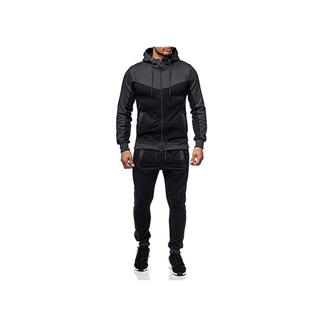 Fashion Chándal Hombre Completo 2 Piezas Conjunto de Ropa Deportiva Top Sudadera de