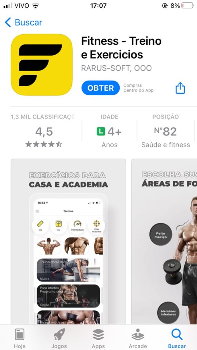 App Treino para homens 