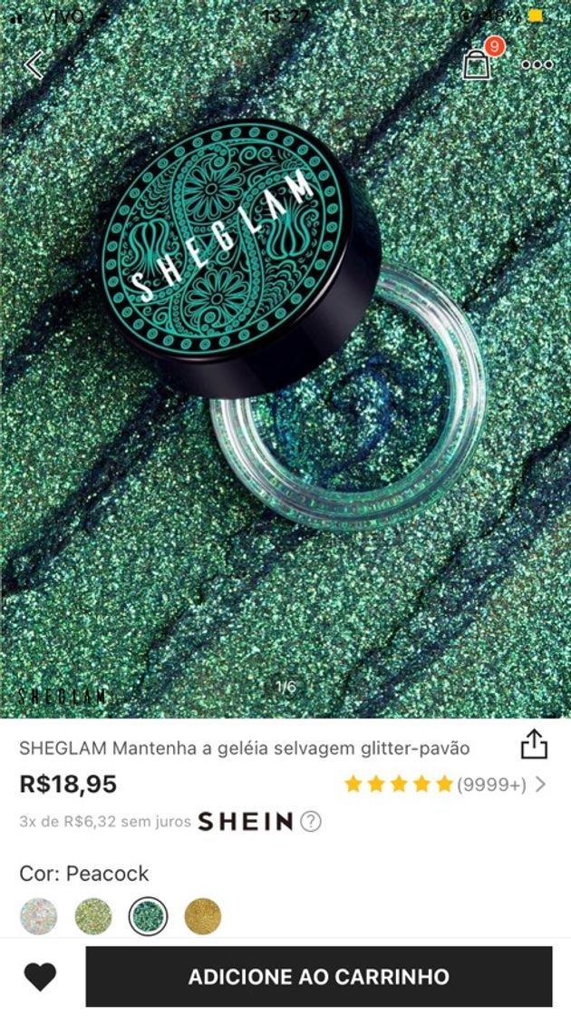 Producto  Glitter para olhos 