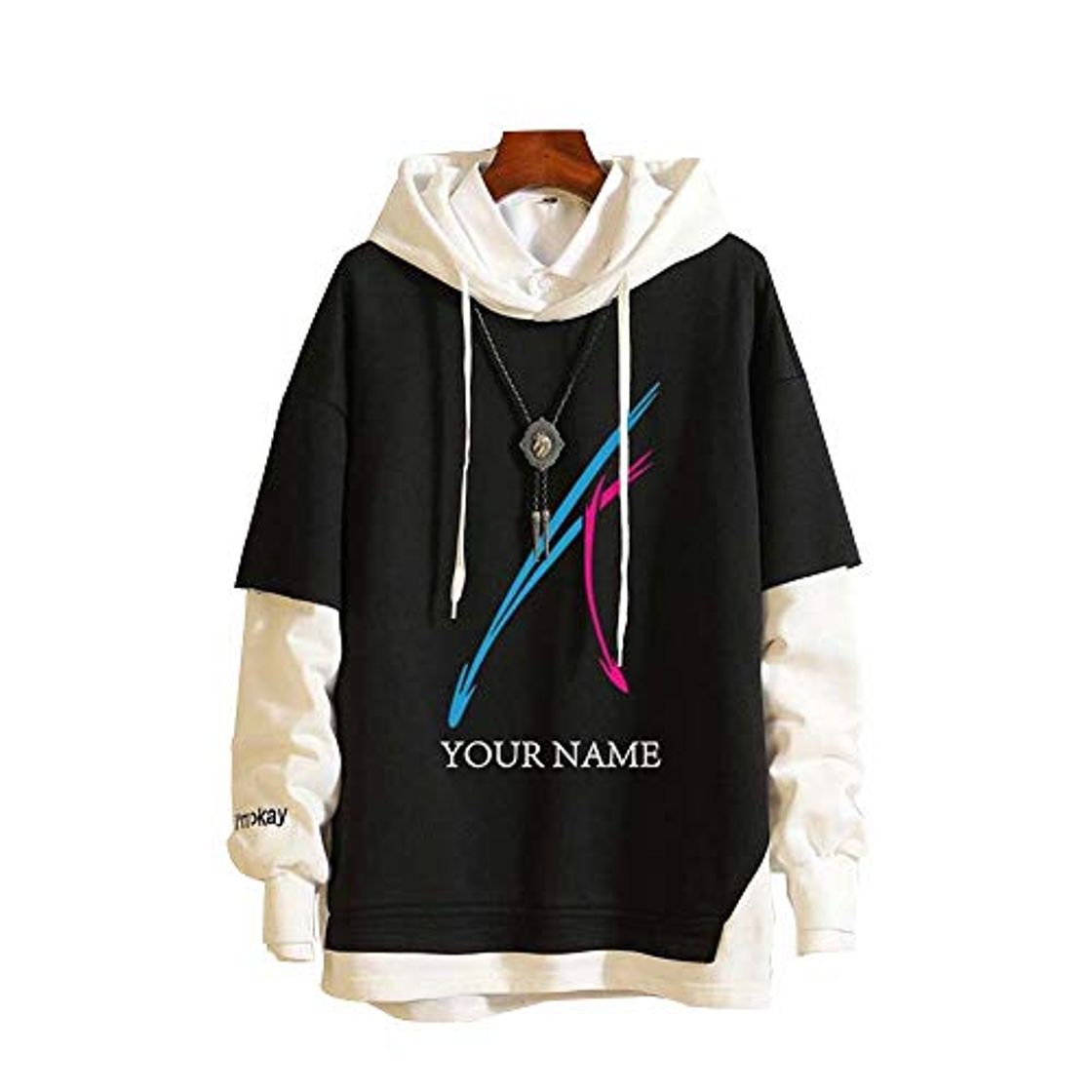 Moda Sudadera con Capucha para Mujer Hombre Anime Your Name Sudadera Adolescentes Deportiva Pullover Jacket Sweashirt Chaqueta M