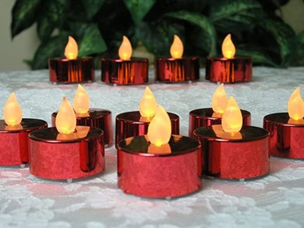 Product Natale 12. Paquete de 6 Velas Decorativas con Clips – Colores Rojo