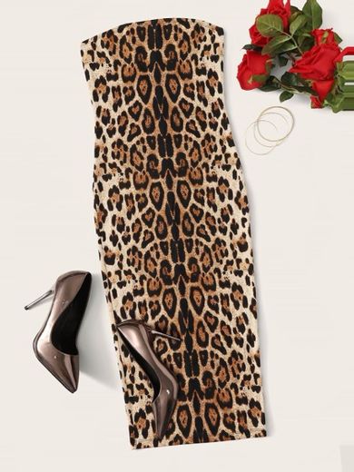 vestido leopardo shein