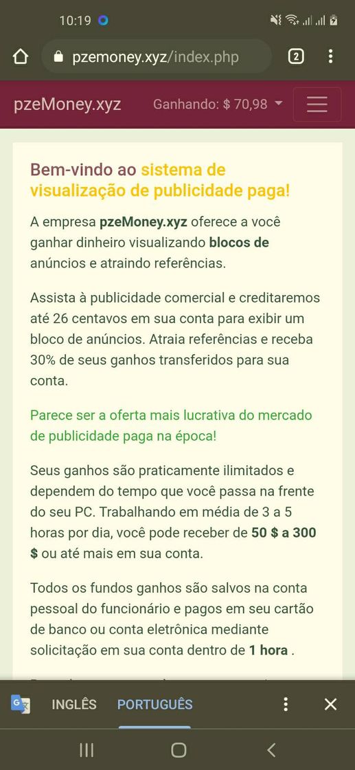 Moda Ganhar em dolar, quanto conseguir por dia.