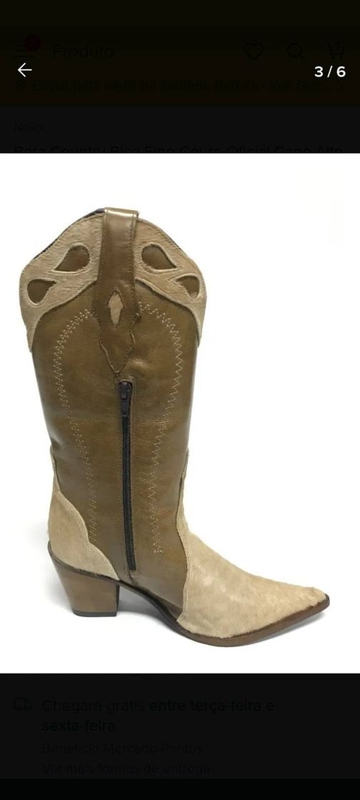 Fashion Bota Country Bico Fino Couro Oficial Cano Alto Usar Com Saia