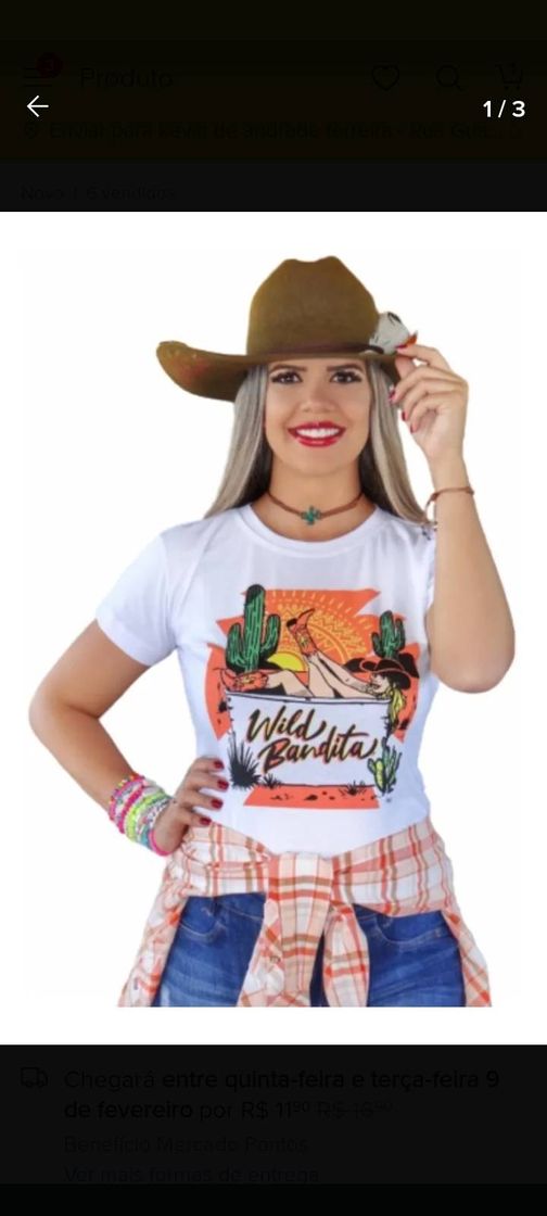 Fashion Blusa T-shirts Feminina Country Blusinha 