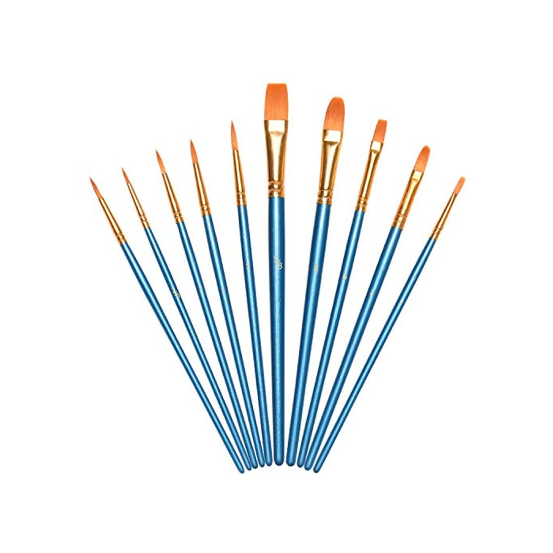 Social Vicloon Pinceles para Pintura, 10 Piezas of Pinceles de Nylon para acuarela,