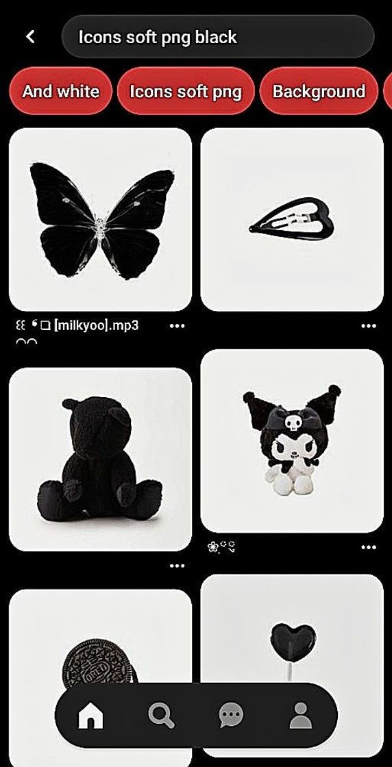 Social icons soft png black