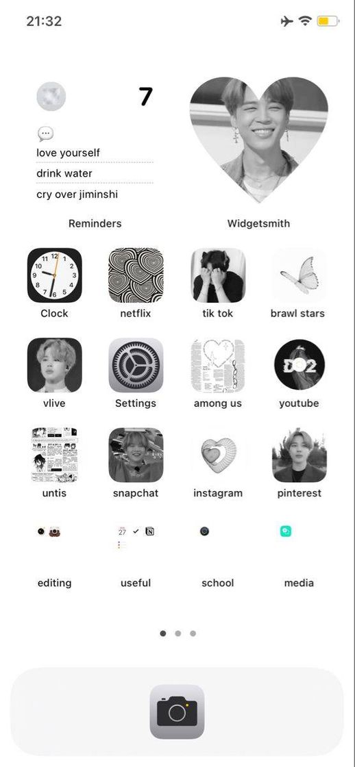 Apps black and white bts themed