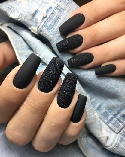 Matte black nail 🖤