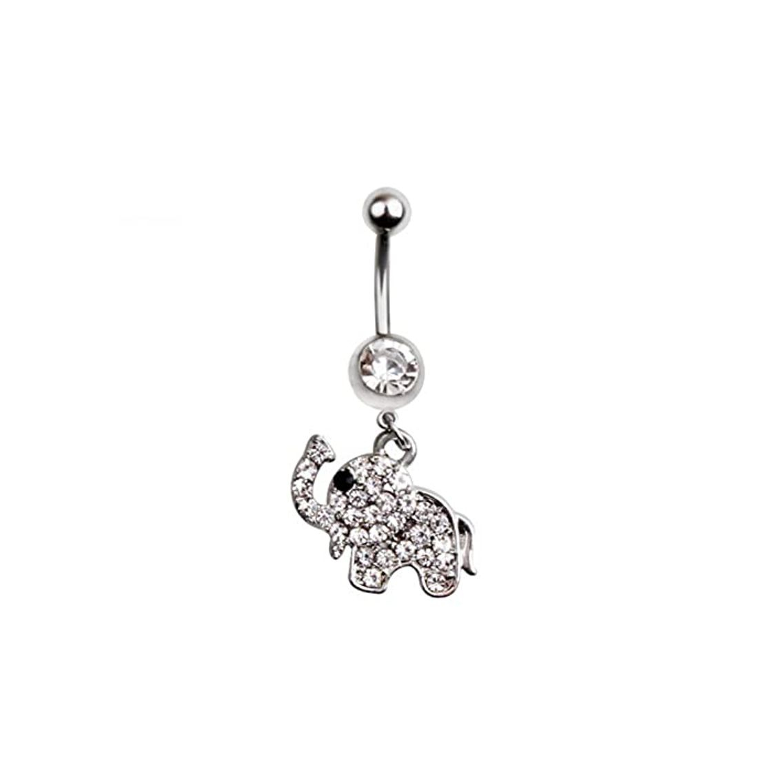 Categoría de hogar LOKILOKI 1 Pieza Unisex Encanto Lindo Elefante Cristal Diamantes De Imitación Ombligo Y Ombligo Anillos Joyería Piercing para El Cuerpo